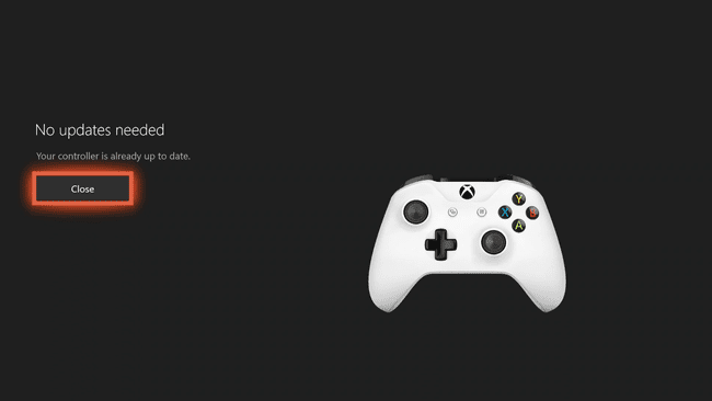 Kuvakaappaus Xbox One -ohjainpäivityksen koko näytöstä.