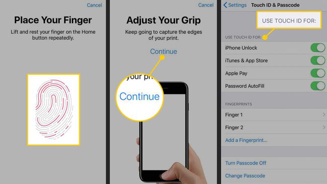 Lisää sormenjälki Touch ID:hen iPhonessa