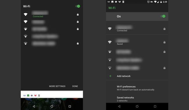 Androidin pika-asetukset WiFi