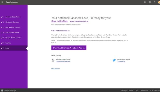 Luo OneNote-luokan muistikirja verkossa.