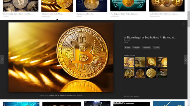 Kuvakaappaus Bitcoin-kuvista Google-kuvahaun tuloksissa.