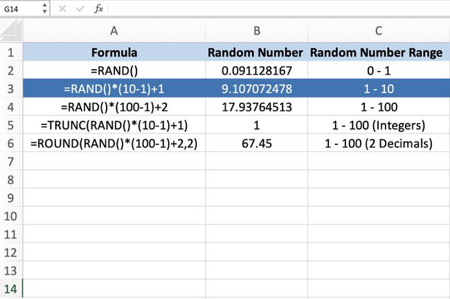 Näyttökaappaus Excelistä RAND-funktiolla 1-10