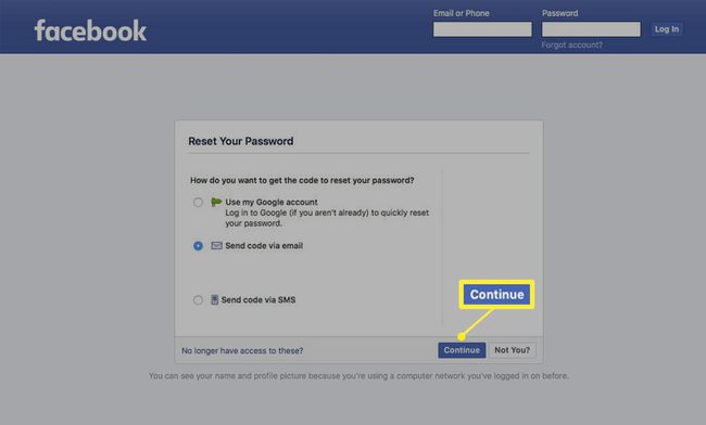 Palauta salasananäyttö Facebook
