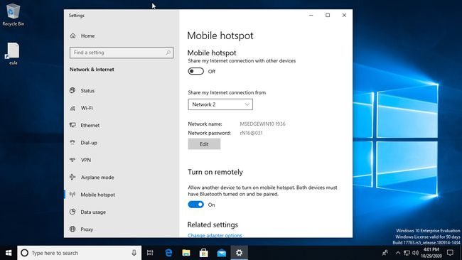 Windows 10 Mobile Hotspot