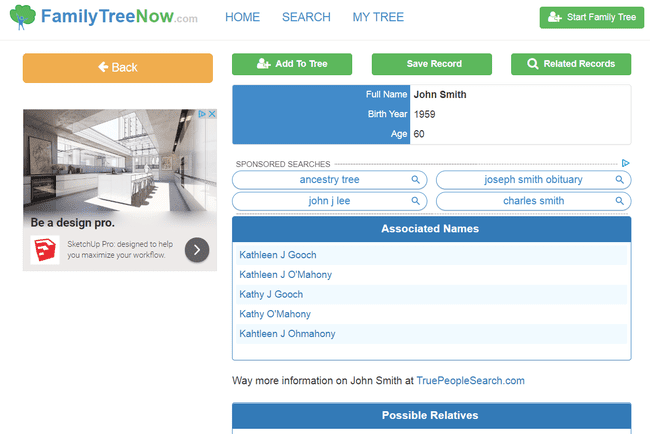 FamilyTreeNow.com-henkilöprofiili