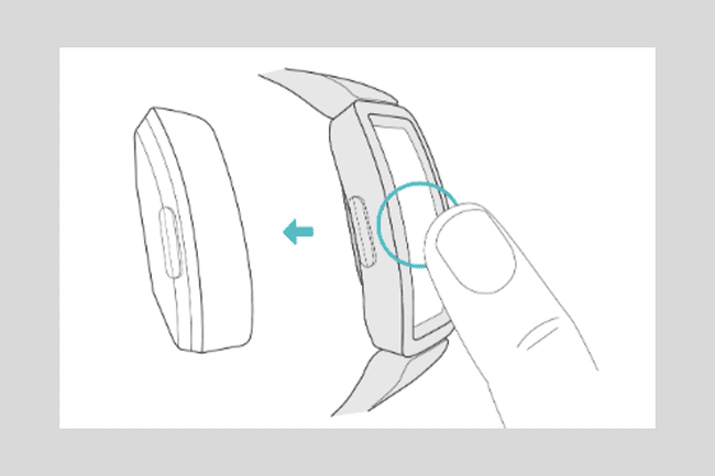 Kellotaulun irrottaminen Fitbit Ace 2:sta