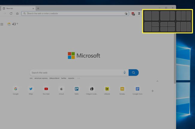 Windows 11 Snap Layout -valikko