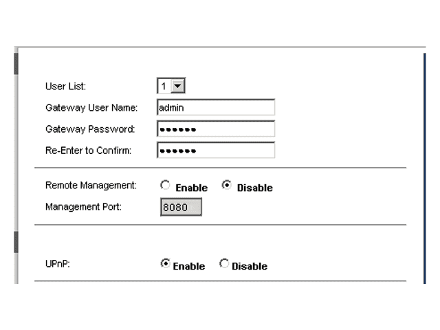 Linksys upnp -asetukset