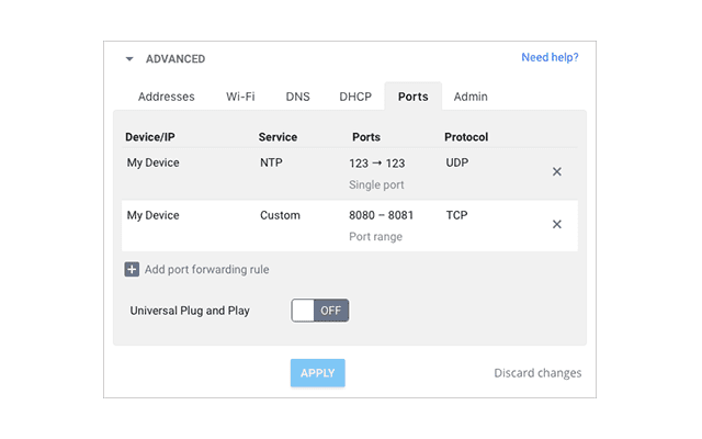 Google Fiber upnp -kytkin