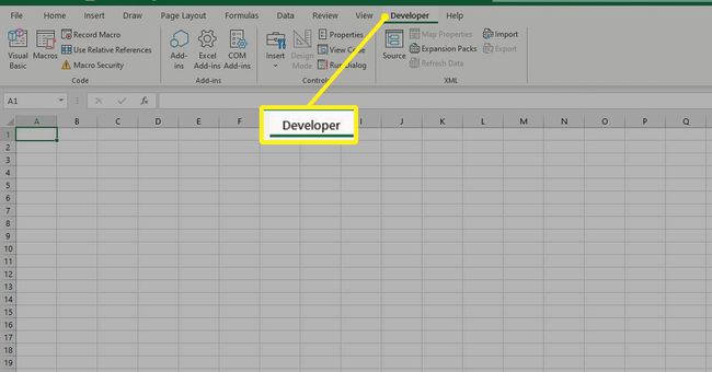 Kehittäjä-välilehti Excelissä