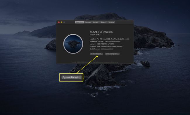 Järjestelmäraportti "About This Mac" -näytössä