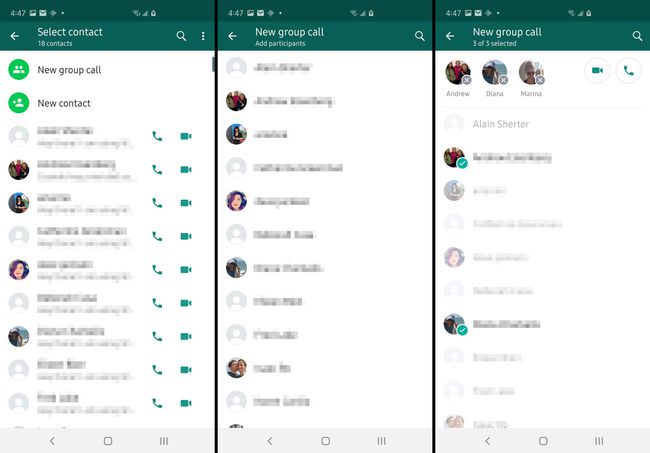 WhatsApp-kuvakaappaukset osoittavat, kuinka ryhmäkeskustelu käydään.