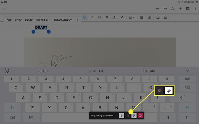 Slack Screen Share -piirustustyökalut.
