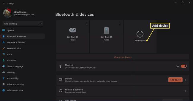 + Lisää Bluetoothissa merkitty laite ja laitteet Windows 11:ssä