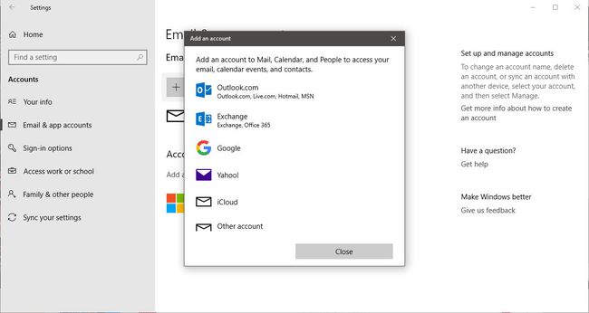 Kuvakaappaus Windows 10:n asetusliittymästä