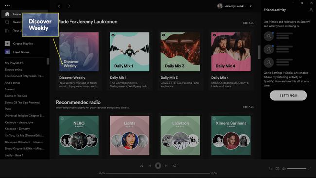 Löydä Weekly korostettuna Spotifyssa