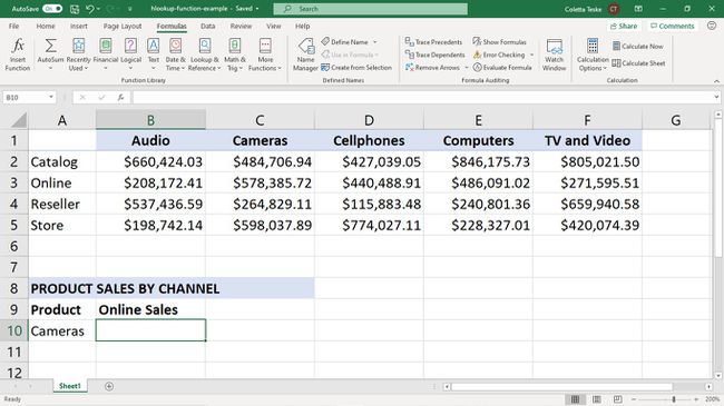 Excel-laskentataulukon määrittäminen HORIZ.SEARCH-funktion käyttöä varten