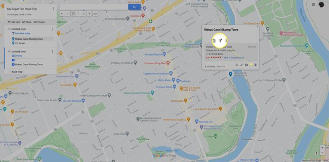 Google My Maps -nuoli