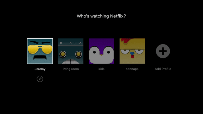Kuvakaappaus Rokun Netflix-profiileista.
