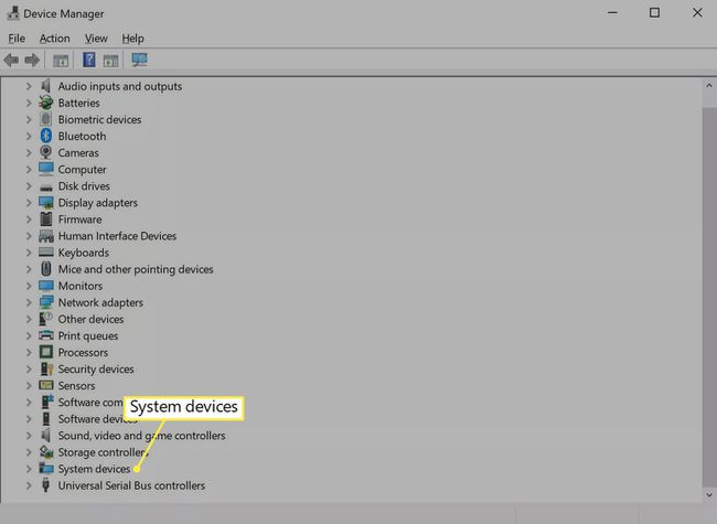 Windowsin laitehallinnassa merkityt järjestelmälaitteet