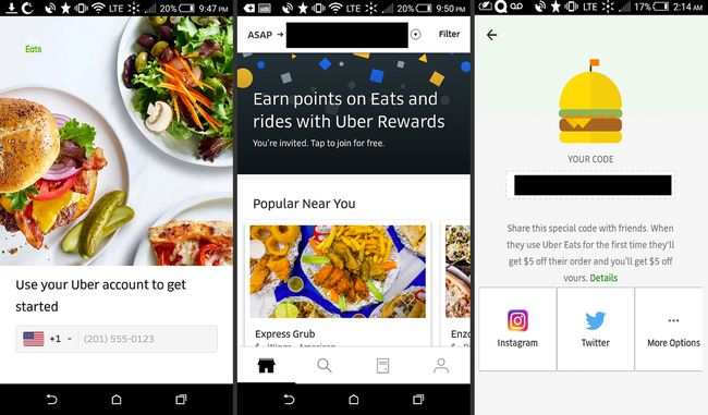 Uber Eats -sovellus Androidille