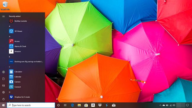 Käynnistä-valikko Windows 10:ssä