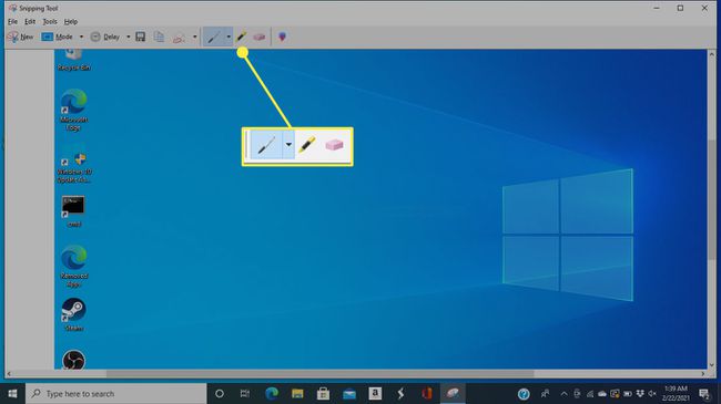 Muokkaustyökalut Windows 10 Snipping Toolissa