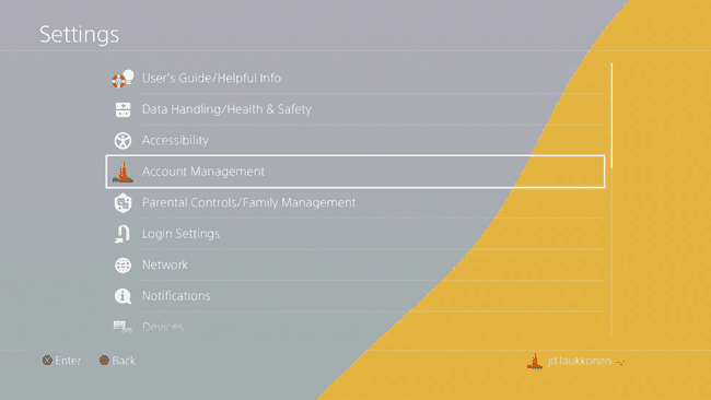 Kuvakaappaus PS4-asetuksista.