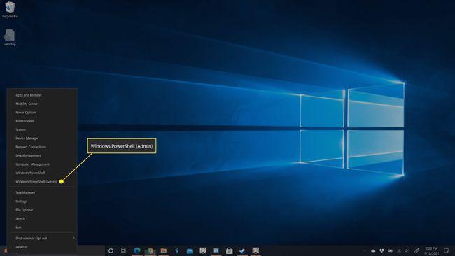 Windows 10:n Käynnistä-valikon vaihtoehdot hiiren kakkospainikkeella.