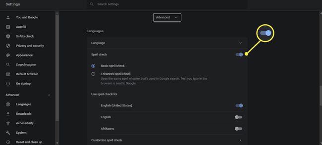 Ota oikeinkirjoituksen tarkistus käyttöön Google Chromen kieliasetuksissa