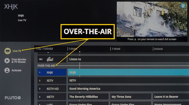 Pluto TV – Over-the-Air TV-luettelo