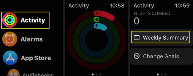 Tarkastele viikoittaista yhteenvetoa Apple Watch Activity -sovelluksessa