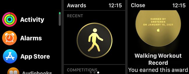 Tarkastele Apple Watch Activity -sovelluksesi palkintoja