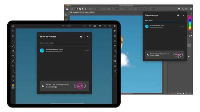Jaa Photoshop-dokumentti tabletilla ja työpöydällä