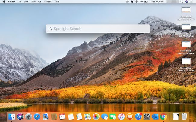 Spotlight-hakukenttä Macissa