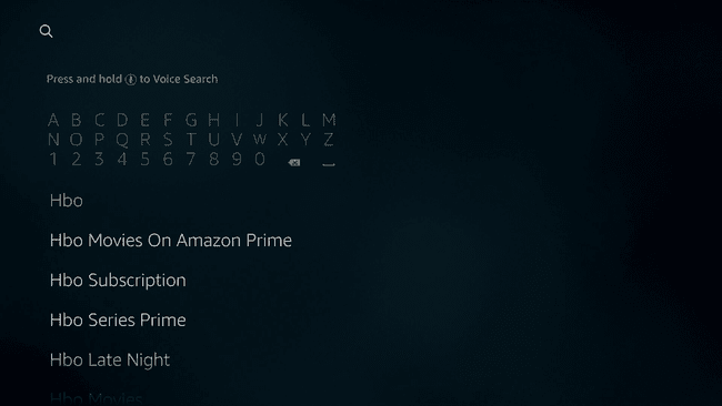 Kuvakaappaus sovellushausta Fire TV:ssä.