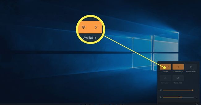 Wi-Fi-verkkopainikkeen kuvake Windows 11:n pika-asetuksissa.