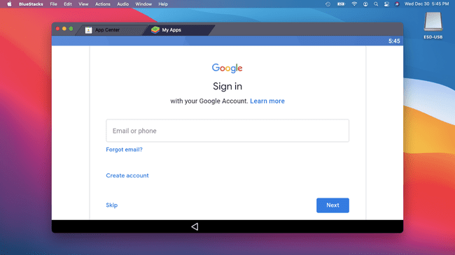 Kirjaudu Googleen BlueStacksin kautta.