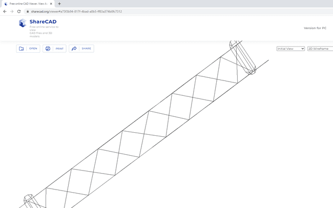 DXF-tiedosto avataan ShareCADissa