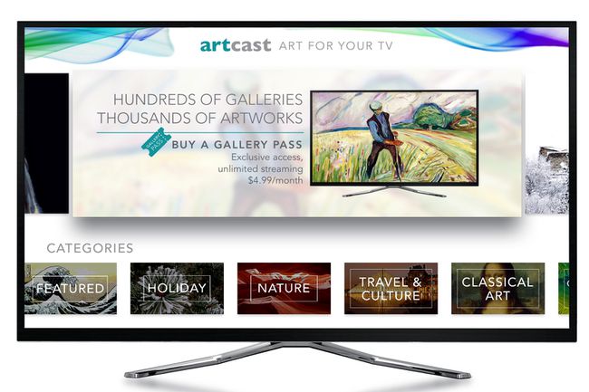 Artcast Lite -valikko – Apple TV -versio