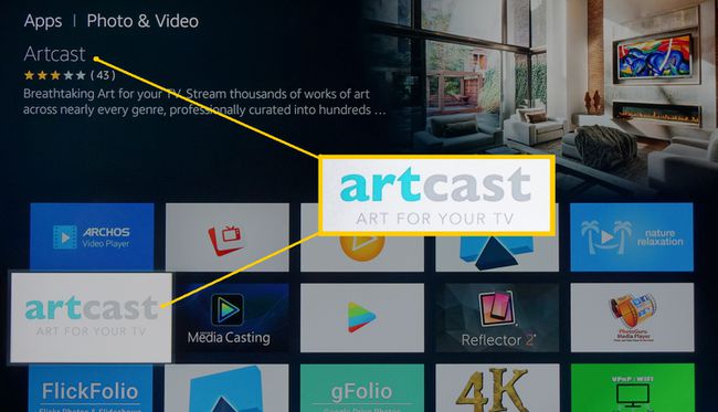 Artcast-sovellus Amazon Fire TV:ssä