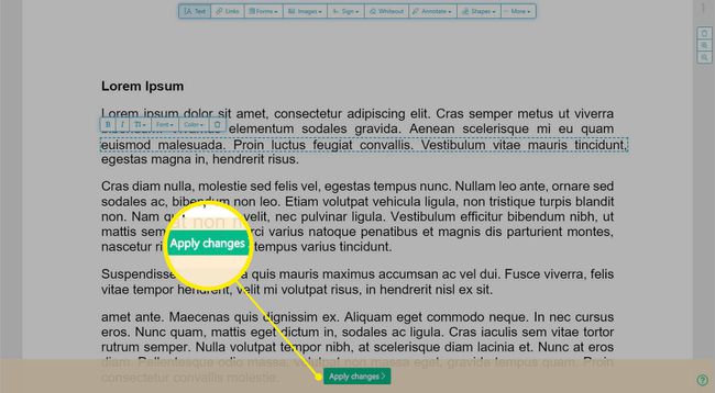 Sejda Online PDF Editor - "Käytä muutoksia"