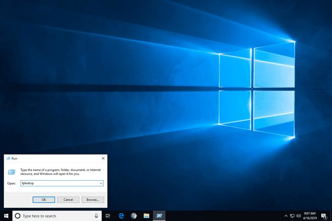 lpksetup Suorita komento Windows 10:ssä