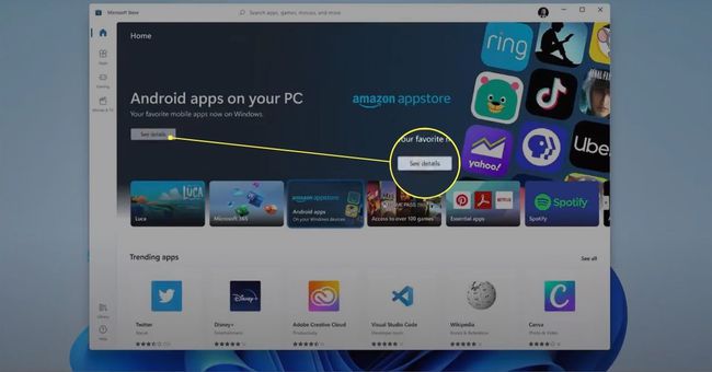 Microsoft Store Windows 11:ssä Android-sovelluksilla