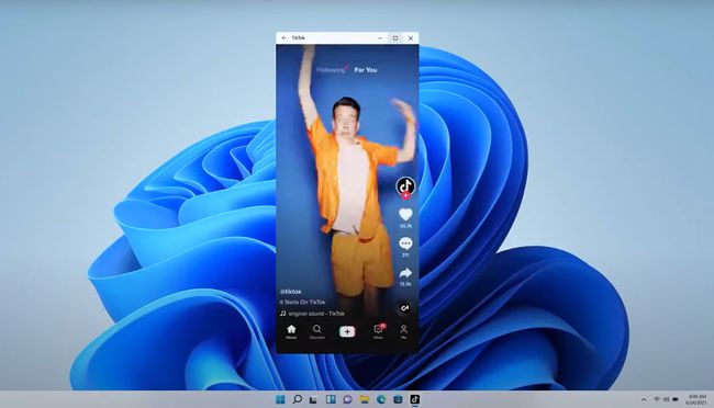 Android TikTok -sovellus toimii Windows 11 -työpöydällä.