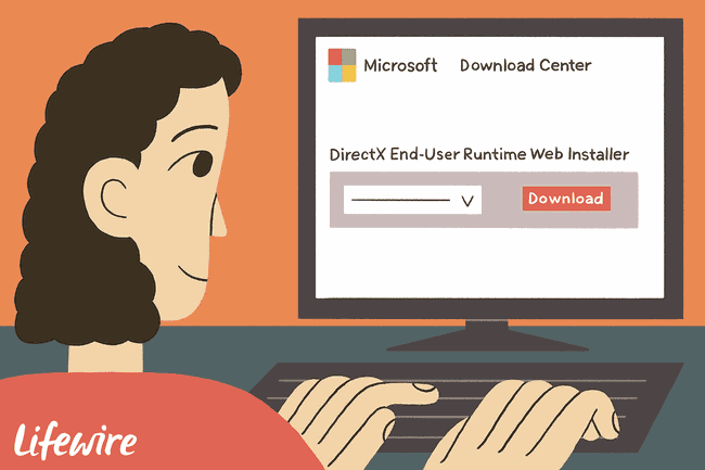 Henkilö, joka lataa DirectX-asennusohjelman