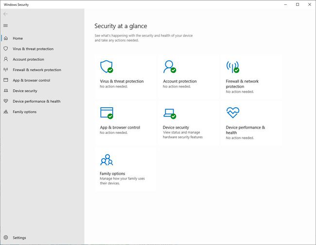 Laitteen suorituskyky ja kunto Windowsin suojauksessa