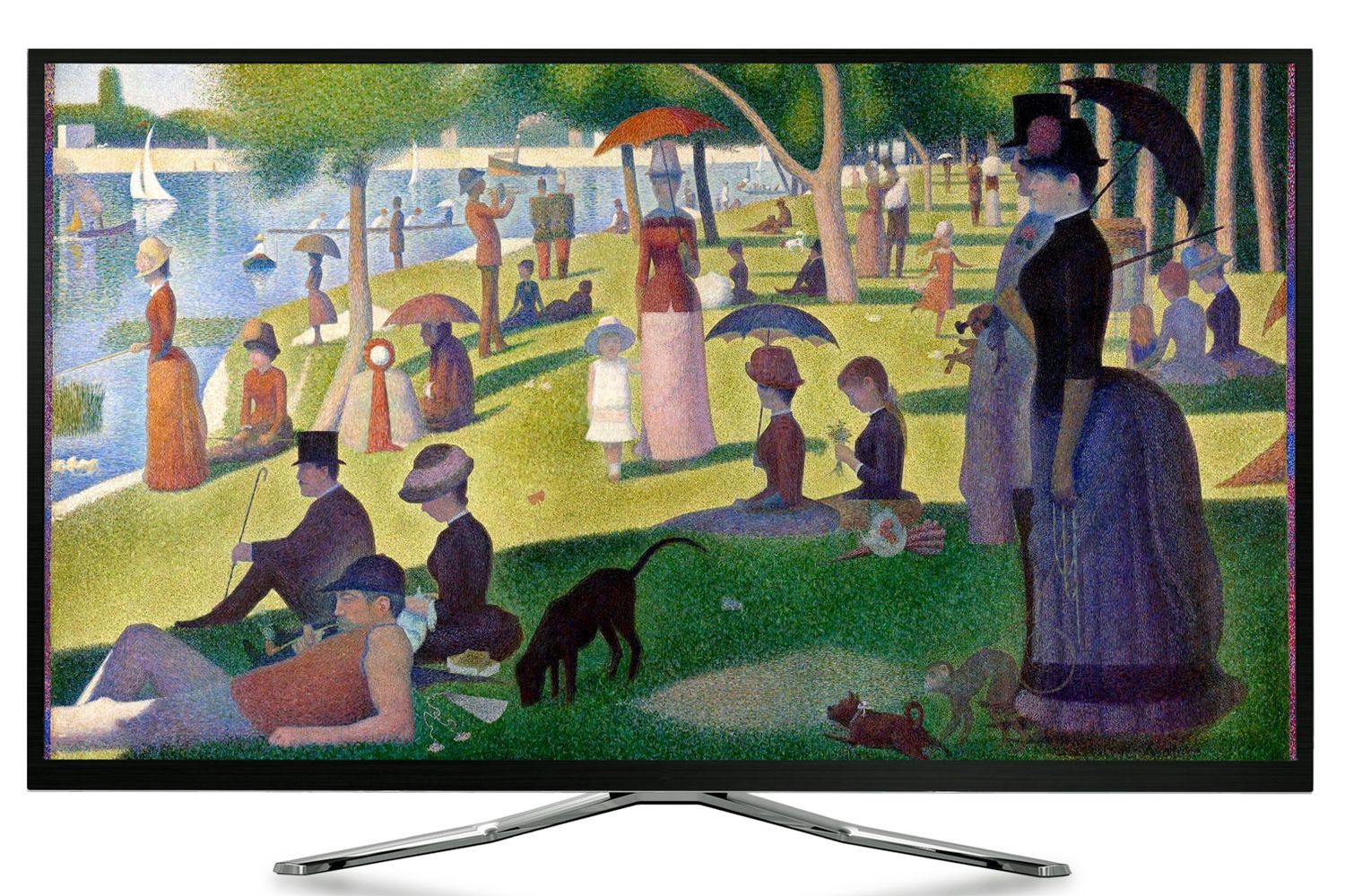 artcast seurat painting on tv 5912377b5f9b586470050d74