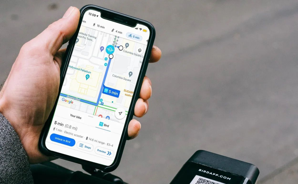 bird google maps integration increase sustainable mobility access 1 scaled 70d17e68635445a5a1040fb25261b589