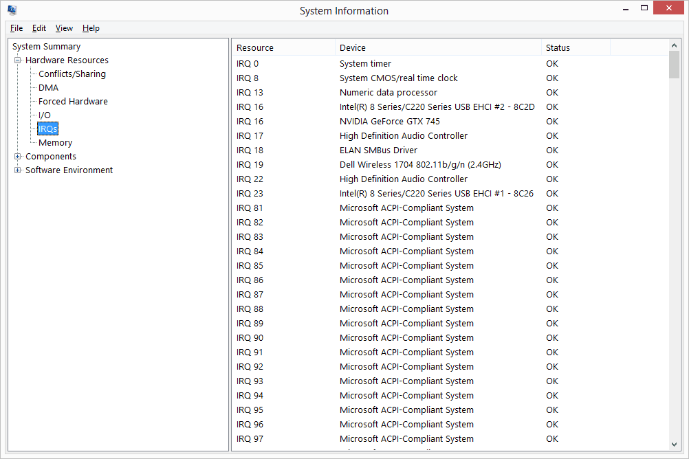 irq system information 5a3ad7ac845b340037762a82